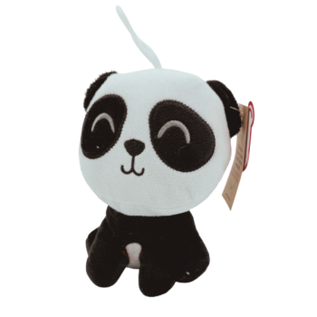 Grinsetier Panda Plüsch ca. 15 cm mit Aufhänger – Emma Trade Großhandel